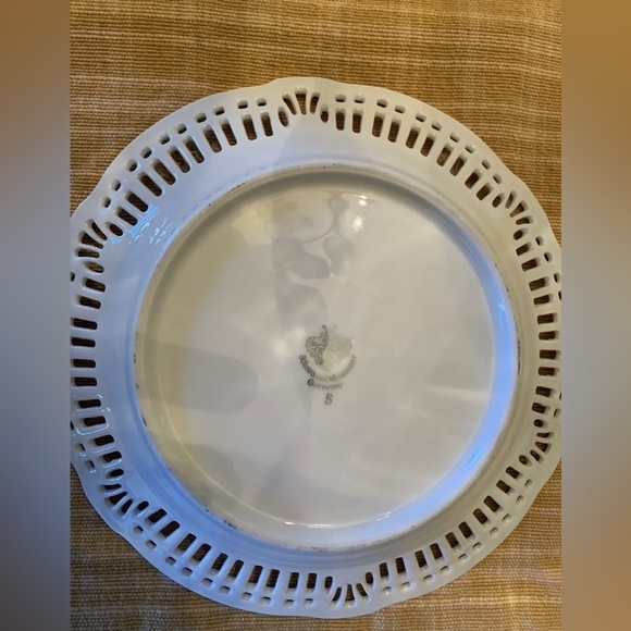 Schwarzenhammer Vintage Reticulated Lace Waterfall Scene Plate Mid Century - Picture 3 of 3